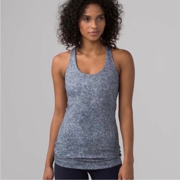 lululemon athletica Tops - Lululemon Cool Racerback Tank Top Rio Mist White/Gray‎
